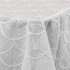 DecoHomeTextil Heimtextilmanufaktur Tischdecke Decorativo In Lino Organza Leinen mit dezenter Stickerei pflegeleicht