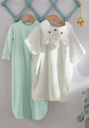 hessnatur Baby Frottee Poncho aus Bio-Baumwolle - weiß - Größe Gr. 1 (74/86)