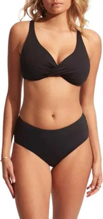 Seafolly Wide Side Retro Damen (Schwarz 40 Größe)