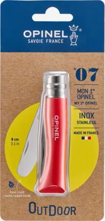 Taschenmesser Kinder abgerundete Spitze Outdoor - Opinel Nr. 7 rot