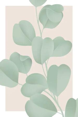 queence Leinwandbild "Blätter mit rosa Hintergrund", Blumen-Blumenbilder-Blätter-Blätterbilder, Premium-Leinwandstoff, Handarbeit aus Deutschland