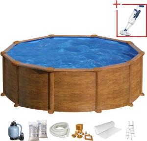 Gre Rundpool "Mauritius inkl. Zubehör", (Komplett-Set, 7 tlg.), Höhe: 132 cm, in versch. Größen erhältlich