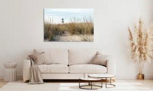 queence Acrylglasbild "Erasmus", Strand-Himmel-Düne-Deutschland-Gräser-Meer-Meer Bilder-Spa-Leuchtturm, (1 St.), Fine Art-Print in Galeriequalität