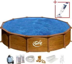Gre Rundpool "Mauritius inkl. Zubehör", (Komplett-Set, 7 tlg.), Höhe: 132 cm, in versch. Größen erhältlich
