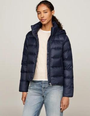 Tommy Hilfiger Steppjacke "LW DOWN CASUAL JACKET", mit Kapuze, mit Logoprägung