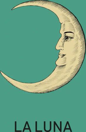 queence Leinwandbild "Der Mond", Kunst-Modern-Schriftzug, Premium-Leinwandstoff, Handarbeit aus Deutschland