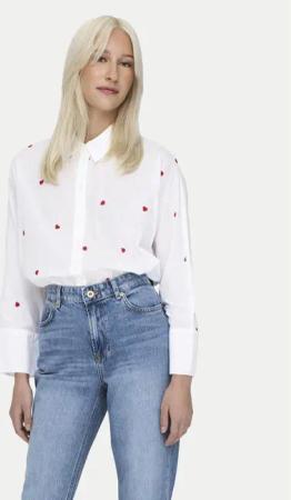 ONLY Hemd New 15283743 Weiß Box Fit