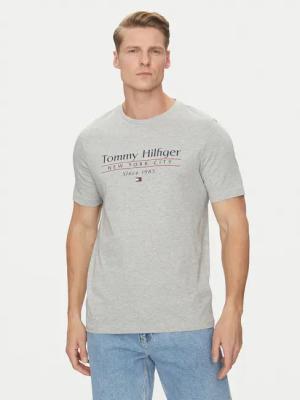 Tommy Hilfiger T-Shirt Center Stack MW0MW38621 Grau Regular Fit