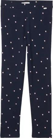 TOM TAILOR Mädchen Gemusterte Leggings mit Bio-Baumwolle, blau, Gemustert, Gr. 116/122