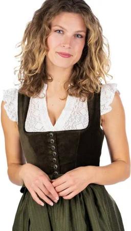 MarJo Dirndl Samt Dirndl 2tlg. - NUSSDORF - olive