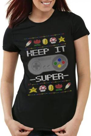 style3 T-Shirt Keep it Super Ugly Sweater snes x-mas pulli weihnachtsbaum sweater