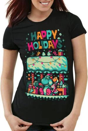 style3 T-Shirt Happy Holidays Sweater 6Bit xmas pulli weihnachtsbaum