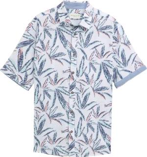 TOM TAILOR Herren Comfort Fit Hemd mit Palmen-Print, weiß, Gemustert, Gr. L