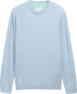 TOM TAILOR Herren Basic Strickpullover aus Baumwolle, blau, Meliert, Gr. XXL