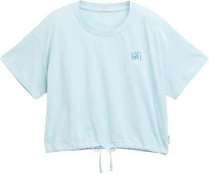 TOM TAILOR Mädchen Cropped T-Shirt mit Kordelzug, grün, Uni, Gr. 128