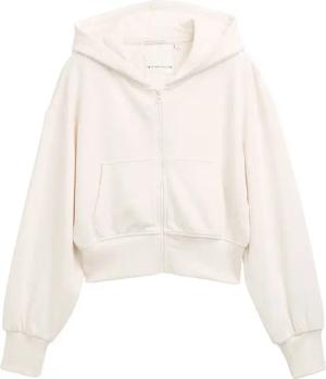TOM TAILOR Mädchen Cropped Hoodie Sweatjacke, braun, Uni, Gr. 128