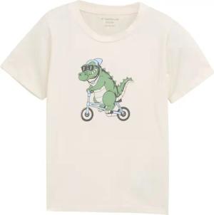 TOM TAILOR Jungen T-Shirt mit Print, weiß, Uni, Gr. 104/110