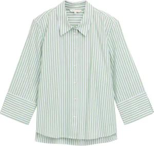TOM TAILOR Damen Loose Fit Bluse mit Streifenmuster, grün, Gestreift, Gr. 40