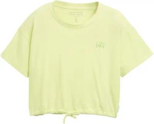 TOM TAILOR Mädchen Cropped T-Shirt mit Kordelzug, grün, Uni, Gr. 128