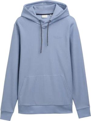 TOM TAILOR Herren Hoodie Sweatshirt aus Baumwolle, blau, Uni, Gr. S