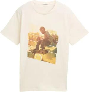 TOM TAILOR Jungen T-Shirt mit Print, weiß, Uni, Gr. 128