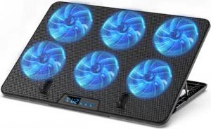 BRAIDOL Notebook-Kühler Laptop Kühler, Gaming Notebook-Kühler, Laptop Cooler Ständer, Kühlmatte für 11-18 Zoll Notebook, Laptop Kühler (6 Ventilatoren)