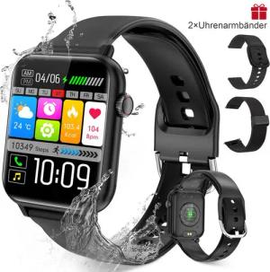 BRAIDOL Smartwatch Damen Herren, Fitness Tracker Uhr mit Anruffunktion Smartwatch (5 cm/1.96 Zoll Full-Touch Zoll) IP67 Wasserdicht Fitness Uhr,Frauengesundheit,Fitness Tracker mit Schrittzähler, Always-on-Screen-Funktion, Sportuhren mit Herzfrequenzmessu