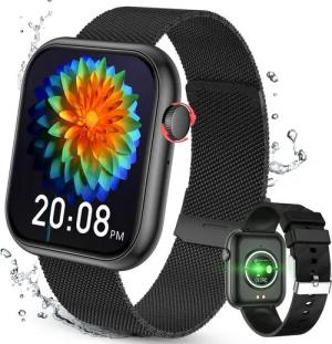 BRAIDOL Smartwatch,Fitness Tracker uhr für Damen Herren mit Telefonfunktion Watch (5 cm/1,96" HD Voll Touchscreen Zoll) IP67 Wasserdicht Fitness Uhr, Pulsmesser, Frauengesundheit,Schlaftracking, Kalorienverbrauch