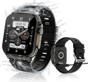 BRAIDOL Smartwatch,Fitness Tracker uhr für Damen Herren mit Telefonfunktion Smartwatch (5 cm/1,96" extra großem HD-Touchscreen Zoll) 600mAh Großbatterie,IP68 Wasserdicht Fitness Uhr, Fitness Tracker mit Schrittzähler,Aktivitätstracker Schlafüberwachung, 1
