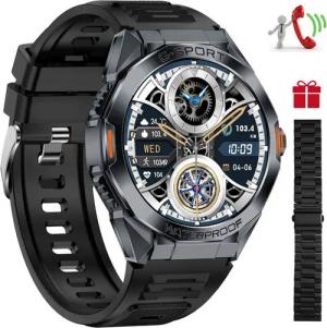 BRAIDOL Smartwatch Fitness Tracker Uhr für Damen Herren mit Telefonfunktion Smartwatch (4.09 cm/1,46 Zoll extra großem HD-Touchscreen Fitness Smart Watch Zoll) mit einem Metall-Stahlarmband geliefert, IP68 Wasserdicht Militärische Smartwatch mit 100+ Spor