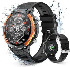 BRAIDOL Smartwatch Fitness Tracker Uhr für Damen Herren mit Telefonfunktion Smartwatch (3.73cm cm/1,52 Zoll extra großem HD-Touchscreen Zoll) Militärische Smartwatch 1'5 Zoll Großer Bildschirm 420mAh Großbatterie, IP68 Wasserdicht Fitness Uhr, Fitness Tra