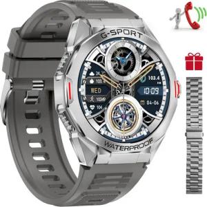 BRAIDOL Smartwatch Fitness Tracker Uhr für Damen Herren mit Telefonfunktion Smartwatch (4.09 cm/1,46 Zoll extra großem HD-Touchscreen Fitness Smart Watch Zoll) mit einem Metall-Stahlarmband geliefert, IP68 Wasserdicht Militärische Smartwatch mit 100+ Spor