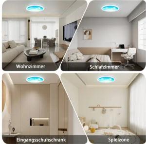 BRAIDOL Deckenleuchten Led Deckenlampe Ultra Dünn Rund Lampen Ø29cm, Dimmbar Deckenleuchte, LED fest integriert, Die schön gemusterten Design Deckenleuchte, 3000K~6500K, Modern Runde Lampe mit Fernbedienung,24W, H2.8cm Ultra Dünn Rund Lampen, für Kinderzi