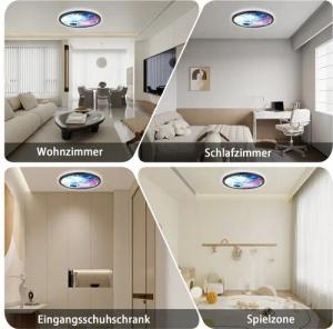 BRAIDOL Deckenleuchten Led Deckenlampe Ultra Dünn Rund Lampen Ø29cm, Dimmbar Deckenleuchte, LED fest integriert, Die schön gemusterten Design Deckenleuchte, 3000K~6500K, Modern Runde Lampe mit Fernbedienung,24W, H2.8cm Ultra Dünn Rund Lampen, für Kinderzi