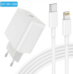 BRAIDOL Ladeset 20W Schnellladegerät USB-C Lightningkabel passt für iPhone USB-Ladegerät (2,22 mA, 1.8m, USB-Ladegerät, 1-tlg., 1x Adapter 20 Watt + 1x Ladekabel USB-C auf Lightning, passt für iPhone 14 Pro Max 14 Plus 13 12 11 XR SE iPad)