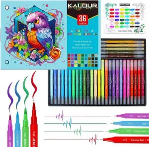 LuxusKollektion Pinselstift 36 Farben Kunstmarker Set Doppelspitze Pinsel Feine Spitze Färben