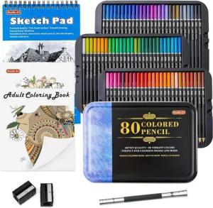 LuxusKollektion Buntstift Buntstifte Set 80 professionelle Farbstifte Malbuch Skizzenbuch Kinder
