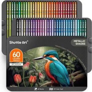 LuxusKollektion Buntstift 60 Metallic Glitzer Buntstifte Set für