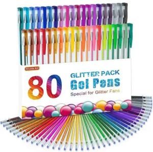LuxusKollektion Gelschreiber 80 Glitzer Gelstifte Set 40 bunte Gelschreiber 40 Ersatzminen, für