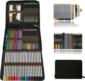 LuxusKollektion Aquarellstifte Aquarell Buntstifte Set 73-teilig Federmäppchen Malstifte