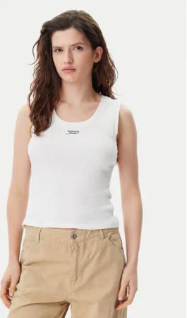Tommy Jeans Top DW0DW21369 Weiß Slim Fit