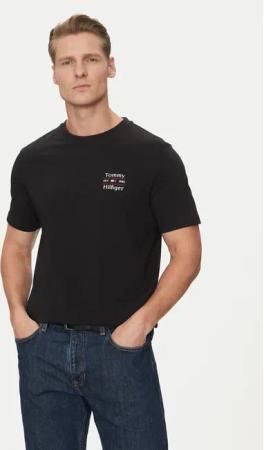 Tommy Hilfiger T-Shirt Stack MW0MW38622 Schwarz Regular Fit