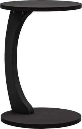 en.casa Beistelltisch, »Holeby« C-Form mit 4 Rollen rund 56 x Ø 38 cm Schwarz, matt