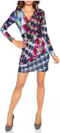 heine Druckkleid HEINE Damen Druckkleid m. Raffungen, bunt