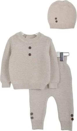 Minora Strickkleid Minora Baby Kleidungs Set- Hose, Pullover und Mütze