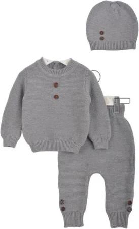 Minora Strickkleid Minora Baby Kleidungs Set- Hose, Pullover und Mütze