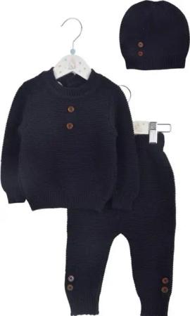 Minora Strickkleid Minora Baby Kleidungs Set- Hose, Pullover und Mütze