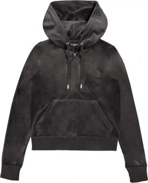 Juicy Couture Kapuzennickijacke "ROBERTSON HOODIE EU Damen", mit Kapuze, Trainingsjacke Damen, Sweatjacke mit Kapuze, Velour, mit Glitzer, Sale