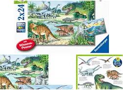 Ravensburger Wieso? Weshalb? Warum? Saurier und ihre Lebensräume Puzzle, 2 x 24 Teile