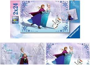 Ravensburger Disney Frozen Schwestern für immer Puzzle, 2 x 24 Teile